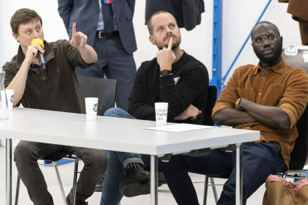 Presentations finales dans le cadre du projet ARC-HEST à la Halle bleue à bluefactory, le vendredi 14 fevrier 2020 a Fribourg. (© Thomas Delley)